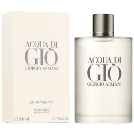 Acqua Di Gio Pour Homme Eau de Toilette by Giorgio Armani 6.7 Oz Spray for Men