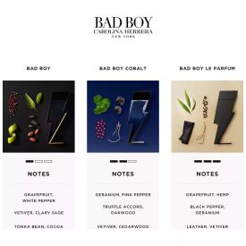 Bad Boy Cobalt Eau de Parfum by Carolina Herrera 3.4 Oz Spray for Men